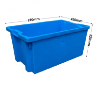 PLASSN73 Plastic 180º (degree) Stacking and Nesting Containers (690 x 430 x 320mm) 73 Litres