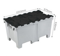 HB1 HogBox Large Attached Lid Container with Pallet Feet (1010 x 575 x 530mm) 190 Litre