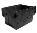 PLAS62 Euro Attached Lid Container - 62 Litres (600 X 400 X 365mm) Black Recycled