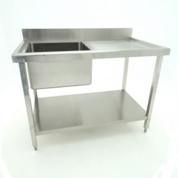 CK8120 Flat Pack Stainless Steel Single Sink With Left Hand Drainer W1200 x D700mm 