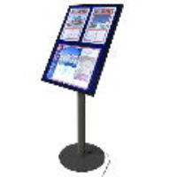 MF12A: LIT multi-poster panel on a single podium stand