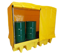 8 Drum Spill Containment Pallet with outdoor cover