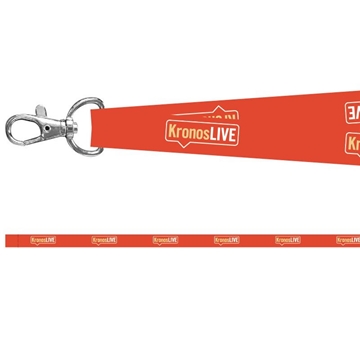 Orange Lanyard With White Print