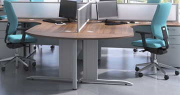 Corner Desks with Integral Pedestals