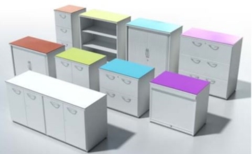 Storage Units with Coloured Glass Tops