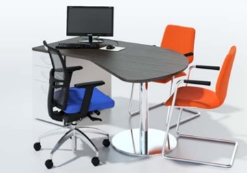 Meeting Desks with Chrome Pedestal Base