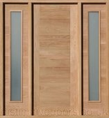 Modica Entrance Oak Door Set Satin Double Glazed