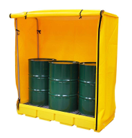 3 Drum Spill Pallet with outdoor cover