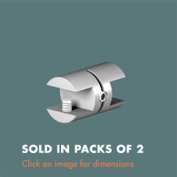 15.26 Double Sided Glass Shelf Support (sold in packs of 2) Mirror Polished Stainless Steel
