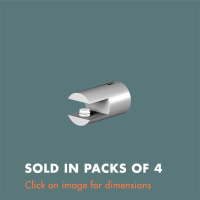 15.34 Single Sided Glass Shelf Support (sold in packs of 4) Mirror Polished Stainless Steel