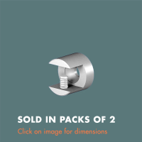 15.31 Wall Fixed Shelf/Panel Grip (sold in packs of 2) Satin Polished Stainless Steel