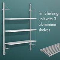 FIN.3SMS Fin Shelving with 3 Slatted Metal Shelves 