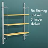 FIN.3STS Fin Shelving with 3 Slatted Timber Shelves 
