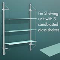 FIN.3SGS Fin Shelving with 3 Sandblasted Glass Shelves 
