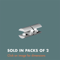 15.32 Double Sided Glass Shelf Grip (sold in packs of 2) Satin Polished Stainless Steel