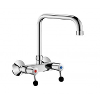 Delabie Commercial Kitchen Wall-Mounted Twin Hole Mixer Spout L. 200mm 5647t3