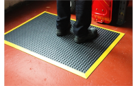 Ergotred Rubber Mat - 15mm Deep - W900mm x L1200mm - Black with Yellow