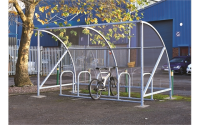 Dudley Cycle Shelter - H2230mm x W4000mm x D2150mm - Galvanised without Perspex panels