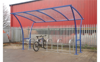 Tintagel Cycle Shelter - H2530 x W2000 x D2150mm - Green - Off Centre - Powder Coated