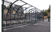 Kenilworth Cycle Shelter - H2230mm x W2000mm x D2150mm - Light Grey - Powder Coated