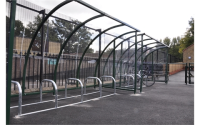 Kenilworth Cycle Shelter - H2230mm x W4000mm x D2150mm - Light Grey - Powder Coated