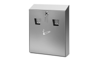 Wall Mounted Ashtrays - 2L  approximately 600 butts - H320 x W260 x D80mm - Matt Stainless Steel
