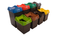 50 Litre Recycling Bin - (Yellow Top)  -   H620mm x W410mm x D320mm