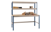 Stockrax Standard Workstation - H1980mm x W1800mm x D900mm - Chipboard Deck - Light Grey