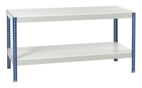 Stockrax Workbench with full lower shelf - H928mm x W2400mm x D900mm - Chipboard Deck - Blue