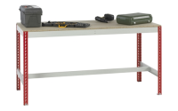 Stockrax Workbench with T-bar - H928mm x W1800mm x D750mm - Chipboard Deck - Light Grey