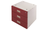 Antistatic Workbench Triple Drawer - H435mm x W420mm x D420mm - Red