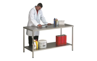 Stainless Steel Workbench Table & Lower Shelf - H840mm x W1500mm x D600mm