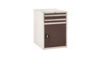 Euroslide 600 - 2 Drawer (H100mm) & Cupboard (H500mm) - H825mm x W600mm x D650mm - Dark Grey
