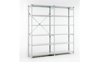 Euro Shelving - Open Back and Sides H1800mm x W1000mm x D450mm - 6 Shelf Levels - Extension Bay