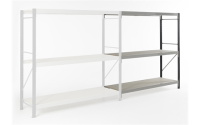 Essentials Longspan Shelving Chipboard -  Extension Bay -  H1800mm x W1800mm x D450mm - 2LST Stepped Beams c/w 18mm Chipboard - 3 Shelf Levels