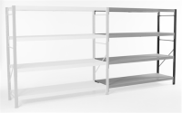 Longspan Extension Bay H1800mm x W1800mm x D600mm c/w 3 Shelf levels with Galvanised Steel Deck -  379kg / level