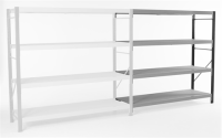 Longspan Extension Bay H1800mm x W2400mm x D900mm c/w 3 Shelf levels with Galvanised Steel Deck -  469kg / level