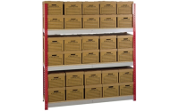 Stockrax Archive Shelving 70 Box Bay H2270mm x W1800mm x D900mm - Red