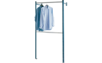 Single Sided Adjustable Garment Hanging Perimeter Bay- H2400mm x W1200mm x D300mm - 3 levels - Light Grey
