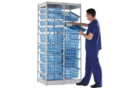 HTM71 Healthcare Storage Module H1850mm x W600mm x D400mm c/w 7 off H200mm x W600mm x D400mm Light Blue Baskets