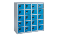 20 Door - Multibox locker - Silver Grey Body / Red Doors - H940 x W900 x D380 mm - CAM Lock