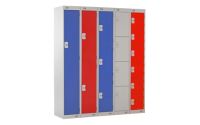 3 Door Fast Delivery Locker 1800h x 300w x 300d mm - CAM Lock - Door Colour Blue