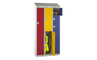 2 Door Standard Locker - with Sloping Top - 1925h x 300w x 300d mm - CAM Lock - Door Colour Yellow