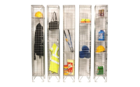 Single Door Mesh Locker  - H1980mm x W305mm x D305mm - Hasp & Staple Lock  - Nest of 3