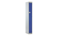 1 Door Slimline Locker 1800h x 225w x 450d mm with Sloping Top - CAM Lock - Door Colour - Dark Grey