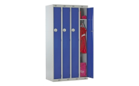 Nest of 2 - 1 Door Slimline Locker 1800h x 225w x 450d mm - CAM Lock - Door Colour Blue