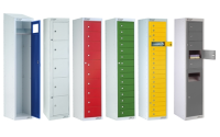 5 Door Garment Dispenser - Door Colour  Yellow - 1778h x 381w x 457d mm - CAM Lock