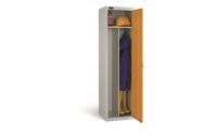 1 Door - Clean and Dirty steel locker - FLAT TOP - Silver Grey Body / Black Door - H1780 x W460 x D460 mm - CAM Lock