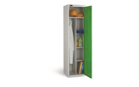 1 Door - Uniform steel locker - FLAT TOP - Silver Grey Body / White Door - H1780 x W460 x D460 mm - CAM Lock