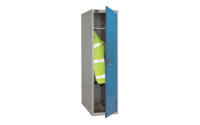 1 Door - Police steel locker - FLAT TOP - Silver Grey Body / Red Door - H1780 x W460 x D550 mm - CAM Lock